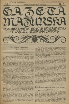 Gazeta Mazurska : pismo poświęcone sprawom Mazur ewangelickich. R.2, 1923, nr 13