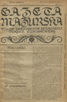 Gazeta Mazurska : pismo poświęcone sprawom Mazur ewangelickich. R.2, 1923, nr 21
