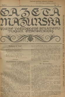 Gazeta Mazurska : pismo poświęcone sprawom Mazur ewangelickich. R.3, 1924, nr 12