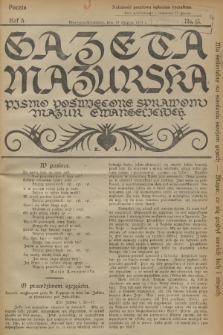 Gazeta Mazurska : pismo poświęcone sprawom Mazur ewangelickich. R.3, 1924, nr 15
