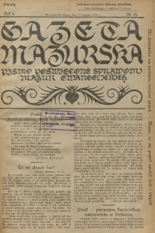 Gazeta Mazurska : pismo poświęcone sprawom Mazur ewangelickich. R.3, 1924, nr 16