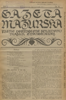 Gazeta Mazurska : pismo poświęcone sprawom Mazur ewangelickich. R.3, 1924, nr 19
