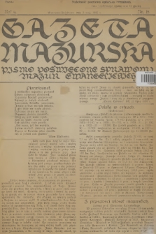 Gazeta Mazurska : pismo poświęcone sprawom Mazur ewangelickich. R.4, 1925, nr 18