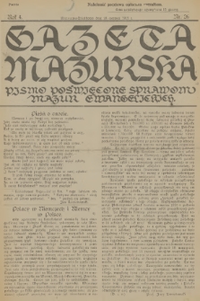 Gazeta Mazurska : pismo poświęcone sprawom Mazur ewangelickich. R.4, 1925, nr 26