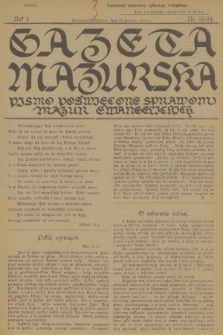 Gazeta Mazurska : pismo poświęcone sprawom Mazur ewangelickich. R.4, 1925, nr 33-34