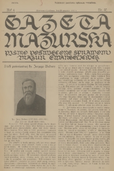 Gazeta Mazurska : pismo poświęcone sprawom Mazur ewangelickich. R.4, 1925, nr 37