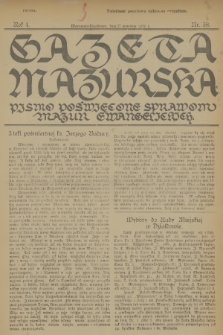 Gazeta Mazurska : pismo poświęcone sprawom Mazur ewangelickich. R.4, 1925, nr 38