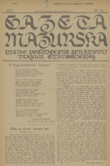 Gazeta Mazurska : pismo poświęcone sprawom Mazur ewangelickich. R.4, 1925, nr 39