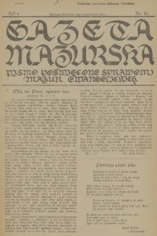 Gazeta Mazurska : pismo poświęcone sprawom Mazur ewangelickich. R.4, 1925, nr 40