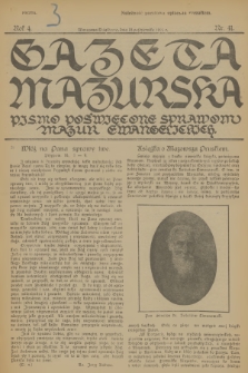 Gazeta Mazurska : pismo poświęcone sprawom Mazur ewangelickich. R.4, 1925, nr 41