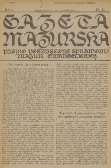 Gazeta Mazurska : pismo poświęcone sprawom Mazur ewangelickich. R.4, 1925, nr 43