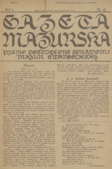Gazeta Mazurska : pismo poświęcone sprawom Mazur ewangelickich. R.4, 1925, nr 47