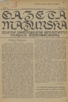 Gazeta Mazurska : pismo poświęcone sprawom Mazur ewangelickich. R.4, 1925, nr 48