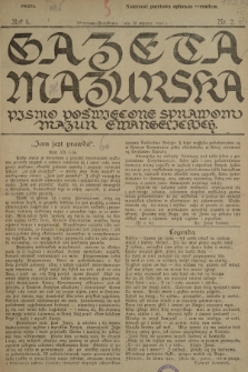 Gazeta Mazurska : pismo poświęcone sprawom Mazur ewangelickich. R.5, 1926, nr 2