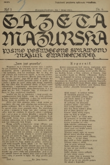 Gazeta Mazurska : pismo poświęcone sprawom Mazur ewangelickich. R.5, 1926, nr 6