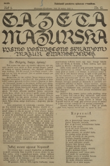 Gazeta Mazurska : pismo poświęcone sprawom Mazur ewangelickich. R.5, 1926, nr 12