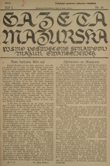 Gazeta Mazurska : pismo poświęcone sprawom Mazur ewangelickich. R.5, 1926, nr 18