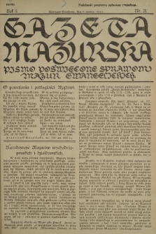 Gazeta Mazurska : pismo poświęcone sprawom Mazur ewangelickich. R.5, 1926, nr 21