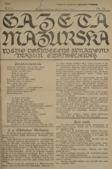 Gazeta Mazurska : pismo poświęcone sprawom Mazur ewangelickich. R.5, 1926, nr 23