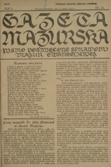 Gazeta Mazurska : pismo poświęcone sprawom Mazur ewangelickich. R.5, 1926, nr 24