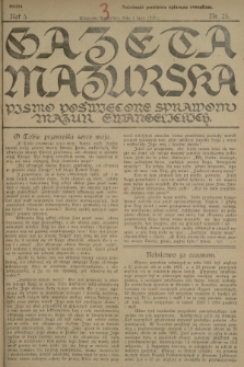 Gazeta Mazurska : pismo poświęcone sprawom Mazur ewangelickich. R.5, 1926, nr 25