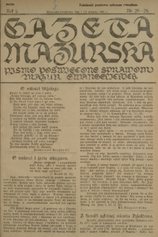 Gazeta Mazurska : pismo poświęcone sprawom Mazur ewangelickich. R.5, 1926, nr 28-29