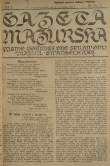 Gazeta Mazurska : pismo poświęcone sprawom Mazur ewangelickich. R.5, 1926, nr 30-31