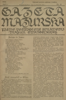 Gazeta Mazurska : pismo poświęcone sprawom Mazur ewangelickich. R.5, 1926, nr 40