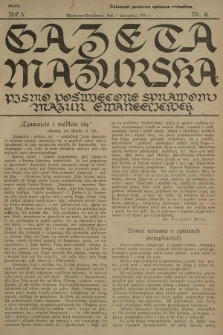 Gazeta Mazurska : pismo poświęcone sprawom Mazur ewangelickich. R.5, 1926, nr 41