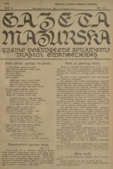 Gazeta Mazurska : pismo poświęcone sprawom Mazur ewangelickich. R.5, 1926, nr 42