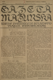 Gazeta Mazurska : pismo poświęcone sprawom Mazur ewangelickich. R.5, 1926, nr 44