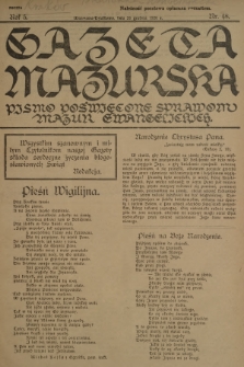 Gazeta Mazurska : pismo poświęcone sprawom Mazur ewangelickich. R.5, 1926, nr 48
