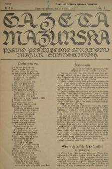 Gazeta Mazurska : pismo poświęcone sprawom Mazur ewangelickich. R.6, 1927, nr 3