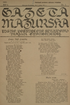 Gazeta Mazurska : pismo poświęcone sprawom Mazur ewangelickich. R.6, 1927, nr 5