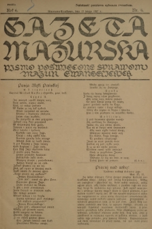 Gazeta Mazurska : pismo poświęcone sprawom Mazur ewangelickich. R.6, 1927, nr 6