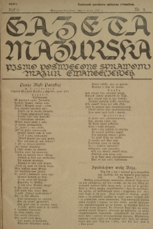 Gazeta Mazurska : pismo poświęcone sprawom Mazur ewangelickich. R.6, 1927, nr 9