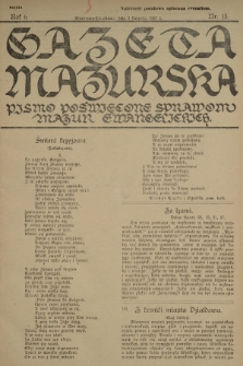 Gazeta Mazurska : pismo poświęcone sprawom Mazur ewangelickich. R.6, 1927, nr 13