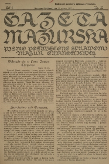 Gazeta Mazurska : pismo poświęcone sprawom Mazur ewangelickich. R.6, 1927, nr 22