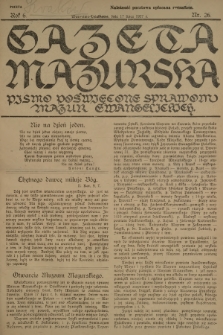 Gazeta Mazurska : pismo poświęcone sprawom Mazur ewangelickich. R.6, 1927, nr 26 + dod.