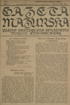 Gazeta Mazurska : pismo poświęcone sprawom Mazur ewangelickich. R.6, 1927, nr 27-28-29