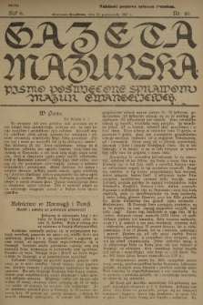 Gazeta Mazurska : pismo poświęcone sprawom Mazur ewangelickich. R.6, 1927, nr 40