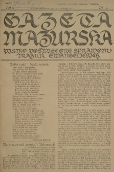 Gazeta Mazurska : pismo poświęcone sprawom Mazur ewangelickich. R.6, 1927, nr 41