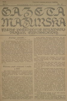 Gazeta Mazurska : pismo poświęcone sprawom Mazur ewangelickich. R.6, 1927, nr 42