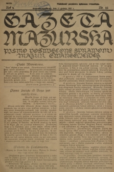 Gazeta Mazurska : pismo poświęcone sprawom Mazur ewangelickich. R.6, 1927, nr 46
