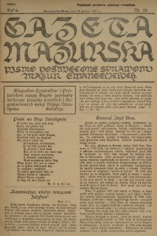 Gazeta Mazurska : pismo poświęcone sprawom Mazur ewangelickich. R.6, 1927, nr 48