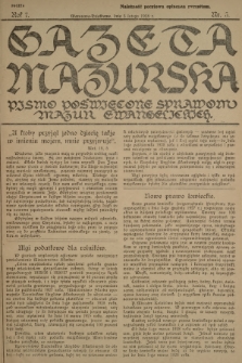 Gazeta Mazurska : pismo poświęcone sprawom Mazur ewangelickich. R.7, 1928, nr 5