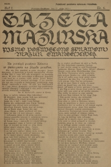 Gazeta Mazurska : pismo poświęcone sprawom Mazur ewangelickich. R.7, 1928, nr 6