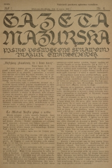 Gazeta Mazurska : pismo poświęcone sprawom Mazur ewangelickich. R.7, 1928, nr 11