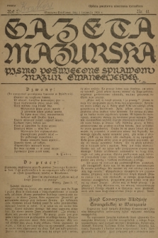 Gazeta Mazurska : pismo poświęcone sprawom Mazur ewangelickich. R.7, 1928, nr 41