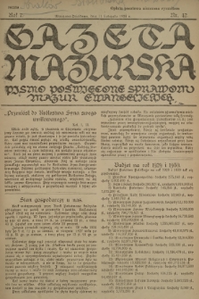 Gazeta Mazurska : pismo poświęcone sprawom Mazur ewangelickich. R.7, 1928, nr 42
